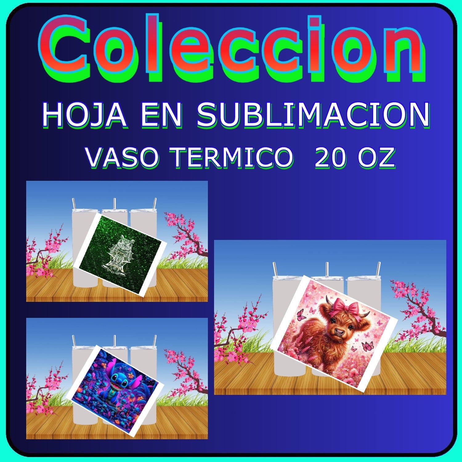 HOJAS DE SUBLIMACION VASO DE 20 OZ